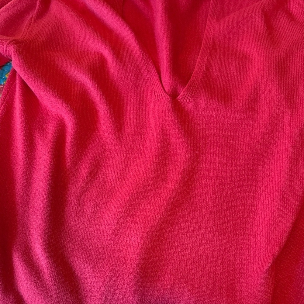 Zara V-Neck Sweater in Bold Red - Picture 8 of 10